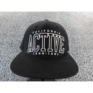 Black California Active Territory Flat‎ Brim Snapback Hat Cap